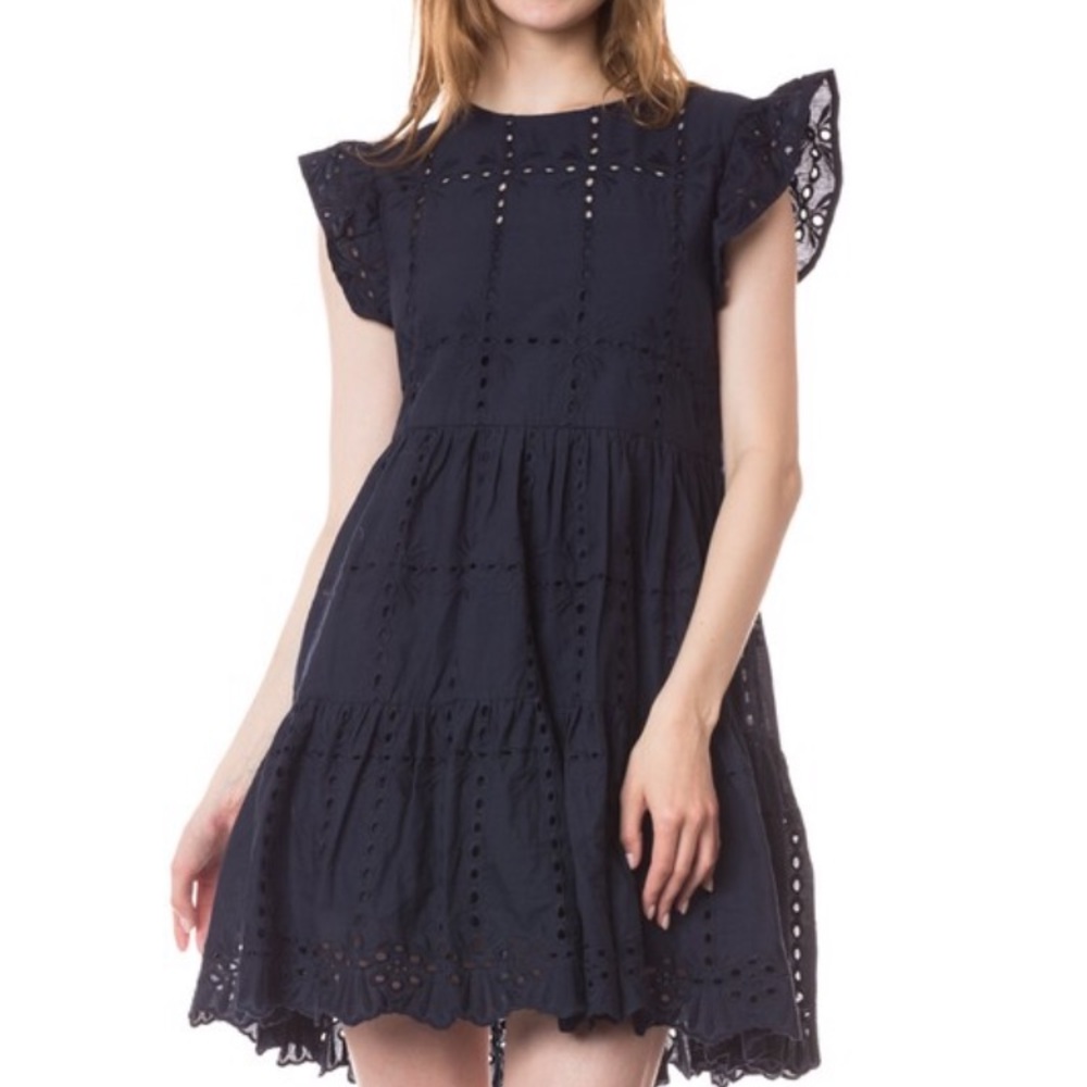 NWT Petalroz eyelet lace short sleeve babydoll - Picture 2 of 7